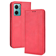 Coque Portefeuille Livre Cuir Etui Clapet BY4 pour Xiaomi Redmi 10 5G Rouge