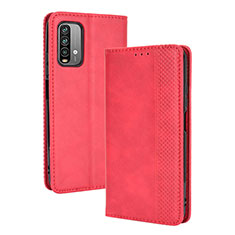 Coque Portefeuille Livre Cuir Etui Clapet BY4 pour Xiaomi Redmi 9 Power Rouge