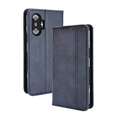 Coque Portefeuille Livre Cuir Etui Clapet BY4 pour Xiaomi Redmi K40 Gaming 5G Bleu