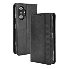 Coque Portefeuille Livre Cuir Etui Clapet BY4 pour Xiaomi Redmi K40 Gaming 5G Noir