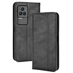 Coque Portefeuille Livre Cuir Etui Clapet BY4 pour Xiaomi Redmi K40S 5G Noir