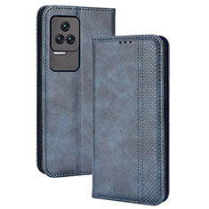 Coque Portefeuille Livre Cuir Etui Clapet BY4 pour Xiaomi Redmi K50 5G Bleu