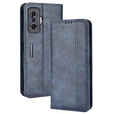 Coque Portefeuille Livre Cuir Etui Clapet BY4 pour Xiaomi Redmi K50 Gaming 5G Bleu