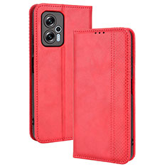 Coque Portefeuille Livre Cuir Etui Clapet BY4 pour Xiaomi Redmi K50i 5G Rouge