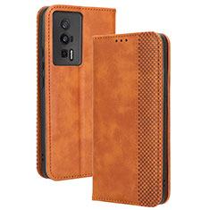 Coque Portefeuille Livre Cuir Etui Clapet BY4 pour Xiaomi Redmi K60 5G Marron