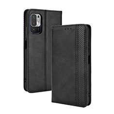 Coque Portefeuille Livre Cuir Etui Clapet BY4 pour Xiaomi Redmi Note 10 5G Noir