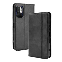 Coque Portefeuille Livre Cuir Etui Clapet BY4 pour Xiaomi Redmi Note 10 JE 5G Noir