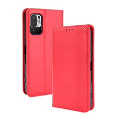 Coque Portefeuille Livre Cuir Etui Clapet BY4 pour Xiaomi Redmi Note 10 JE 5G Rouge