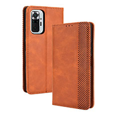 Coque Portefeuille Livre Cuir Etui Clapet BY4 pour Xiaomi Redmi Note 10 Pro 4G Marron