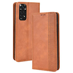 Coque Portefeuille Livre Cuir Etui Clapet BY4 pour Xiaomi Redmi Note 11 4G (2022) Marron