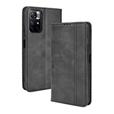 Coque Portefeuille Livre Cuir Etui Clapet BY4 pour Xiaomi Redmi Note 11 5G Noir