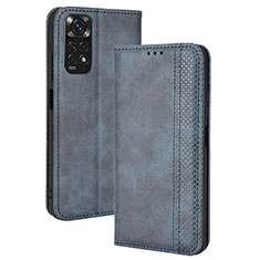 Coque Portefeuille Livre Cuir Etui Clapet BY4 pour Xiaomi Redmi Note 11S 4G Bleu