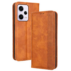 Coque Portefeuille Livre Cuir Etui Clapet BY4 pour Xiaomi Redmi Note 12 Pro+ Plus 5G Marron