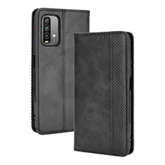 Coque Portefeuille Livre Cuir Etui Clapet BY4 pour Xiaomi Redmi Note 9 4G Noir