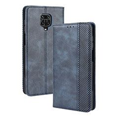 Coque Portefeuille Livre Cuir Etui Clapet BY4 pour Xiaomi Redmi Note 9 Pro Max Bleu