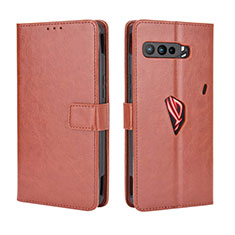 Coque Portefeuille Livre Cuir Etui Clapet BY5 pour Asus ROG Phone 3 Strix ZS661KS Marron