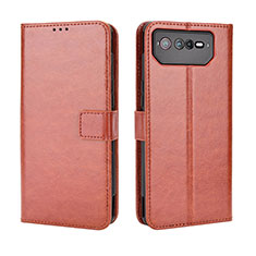 Coque Portefeuille Livre Cuir Etui Clapet BY5 pour Asus ROG Phone 6 Marron