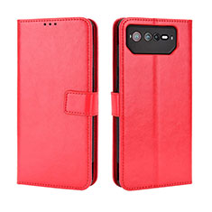 Coque Portefeuille Livre Cuir Etui Clapet BY5 pour Asus ROG Phone 6 Pro Rouge