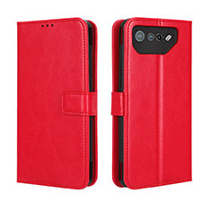 Coque Portefeuille Livre Cuir Etui Clapet BY5 pour Asus ROG Phone 7 Pro Rouge