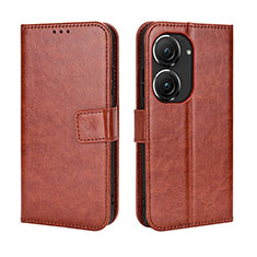 Coque Portefeuille Livre Cuir Etui Clapet BY5 pour Asus ZenFone 10 Marron