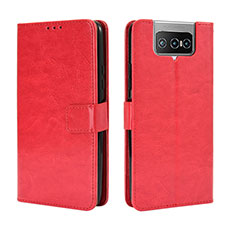Coque Portefeuille Livre Cuir Etui Clapet BY5 pour Asus Zenfone 7 ZS670KS Rouge
