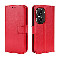 Coque Portefeuille Livre Cuir Etui Clapet BY5 pour Asus Zenfone 9 Rouge