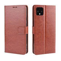 Coque Portefeuille Livre Cuir Etui Clapet BY5 pour Google Pixel 4 Marron