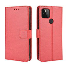 Coque Portefeuille Livre Cuir Etui Clapet BY5 pour Google Pixel 4a 5G Rouge