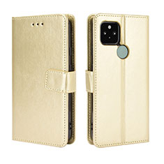 Coque Portefeuille Livre Cuir Etui Clapet BY5 pour Google Pixel 5 Or