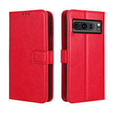 Coque Portefeuille Livre Cuir Etui Clapet BY5 pour Google Pixel 8 Pro 5G Rouge