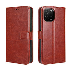 Coque Portefeuille Livre Cuir Etui Clapet BY5 pour Huawei Enjoy 50z Marron