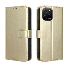 Coque Portefeuille Livre Cuir Etui Clapet BY5 pour Huawei Enjoy 50z Or