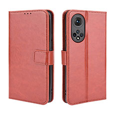 Coque Portefeuille Livre Cuir Etui Clapet BY5 pour Huawei Honor 50 5G Marron