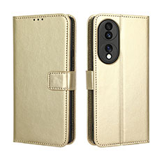 Coque Portefeuille Livre Cuir Etui Clapet BY5 pour Huawei Honor 70 5G Or