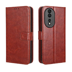 Coque Portefeuille Livre Cuir Etui Clapet BY5 pour Huawei Honor 80 5G Marron