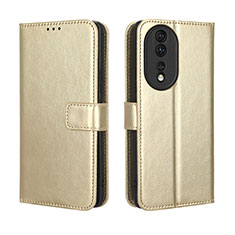 Coque Portefeuille Livre Cuir Etui Clapet BY5 pour Huawei Honor 80 5G Or