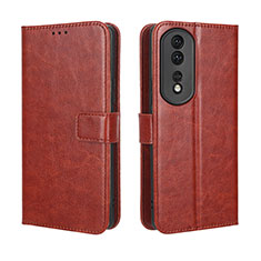 Coque Portefeuille Livre Cuir Etui Clapet BY5 pour Huawei Honor 80 Pro Flat 5G Marron