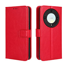 Coque Portefeuille Livre Cuir Etui Clapet BY5 pour Huawei Honor X9a 5G Rouge