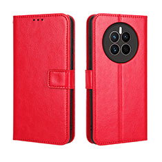 Coque Portefeuille Livre Cuir Etui Clapet BY5 pour Huawei Mate 50 Rouge