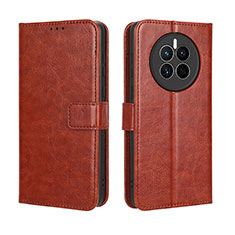 Coque Portefeuille Livre Cuir Etui Clapet BY5 pour Huawei Mate 50E Marron