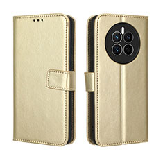 Coque Portefeuille Livre Cuir Etui Clapet BY5 pour Huawei Mate 50E Or