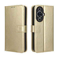 Coque Portefeuille Livre Cuir Etui Clapet BY5 pour Huawei Nova 11 Or