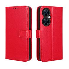 Coque Portefeuille Livre Cuir Etui Clapet BY5 pour Huawei Nova 11i Rouge