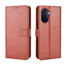 Coque Portefeuille Livre Cuir Etui Clapet BY5 pour Huawei Nova Y70 Marron