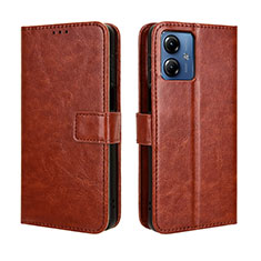 Coque Portefeuille Livre Cuir Etui Clapet BY5 pour Motorola Moto G14 Marron