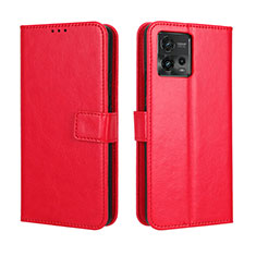 Coque Portefeuille Livre Cuir Etui Clapet BY5 pour Motorola Moto G72 Rouge