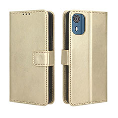 Coque Portefeuille Livre Cuir Etui Clapet BY5 pour Nokia C02 Or