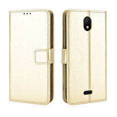 Coque Portefeuille Livre Cuir Etui Clapet BY5 pour Nokia C100 Or