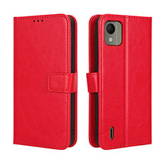 Coque Portefeuille Livre Cuir Etui Clapet BY5 pour Nokia C110 Rouge