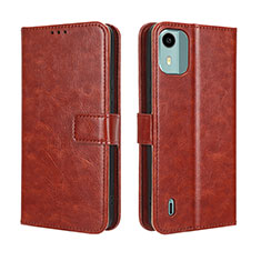 Coque Portefeuille Livre Cuir Etui Clapet BY5 pour Nokia C12 Plus Marron